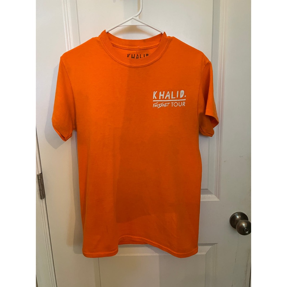 Khalid Free Spirit Tour 2019 Crew Neck Tee T-Shirt Men's Size Small Orange